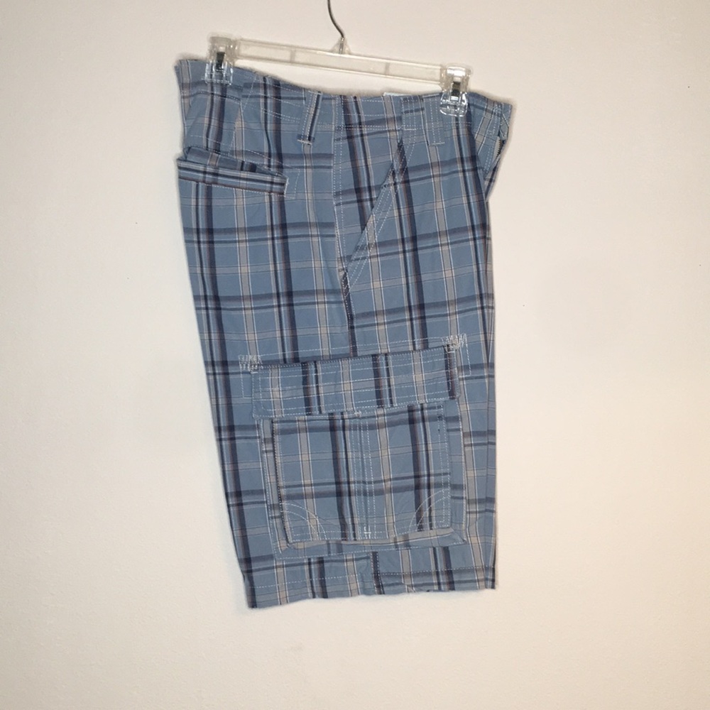 Plaid cargo shorts